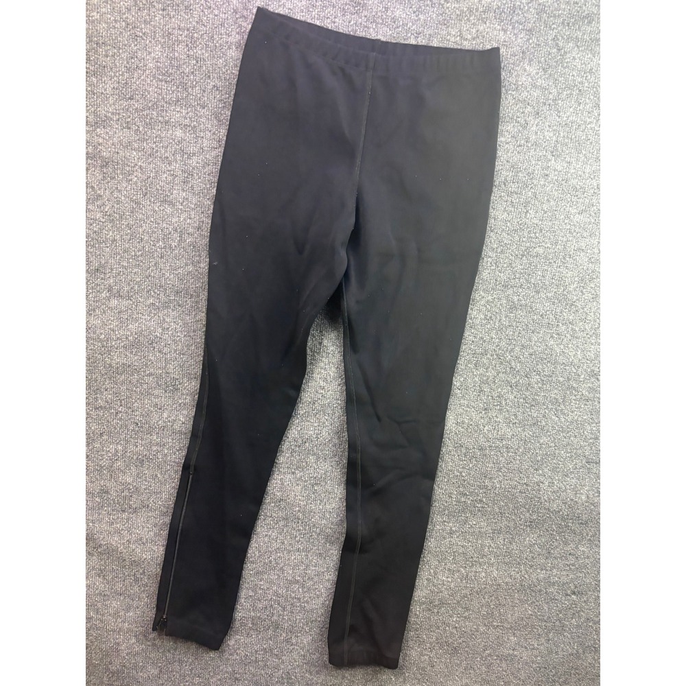 Malia Mills Leggings Women Size 6 Black Ankle Zip High Rise Slim Pants